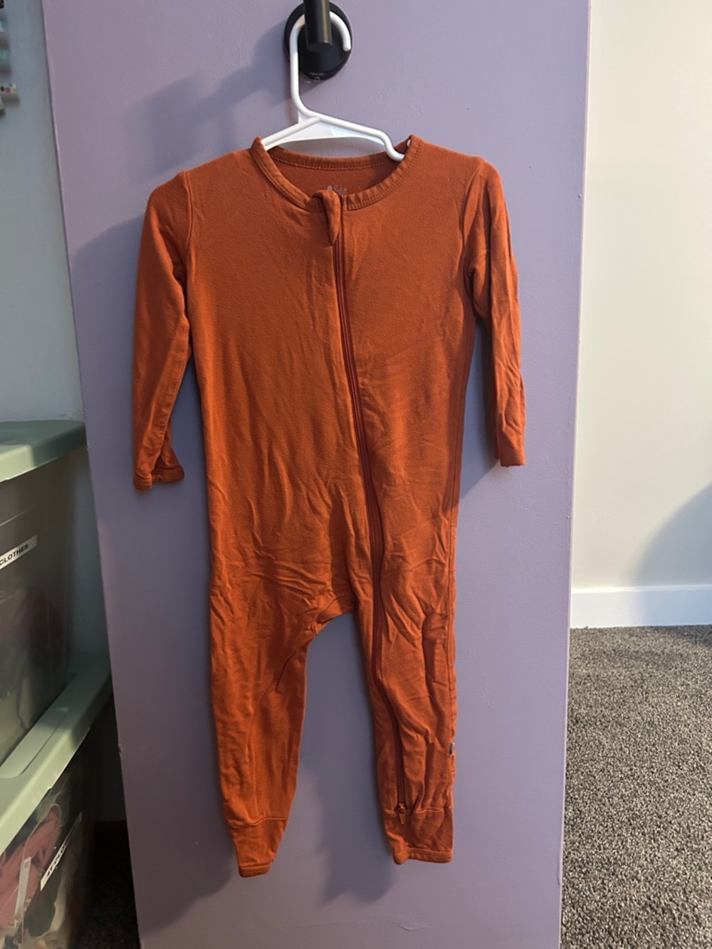 Kyte BABY Rust Orange Zippered One-Piece Pajamas